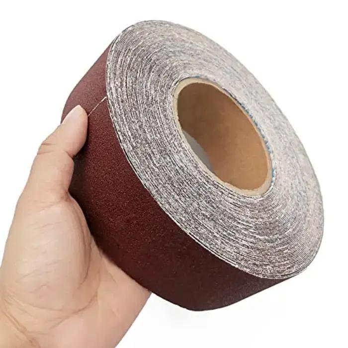 Rouleau de papier de verre 2/6/8 M, abrasif continu prêt à couper le tissu émeri pour ponceuse à tam