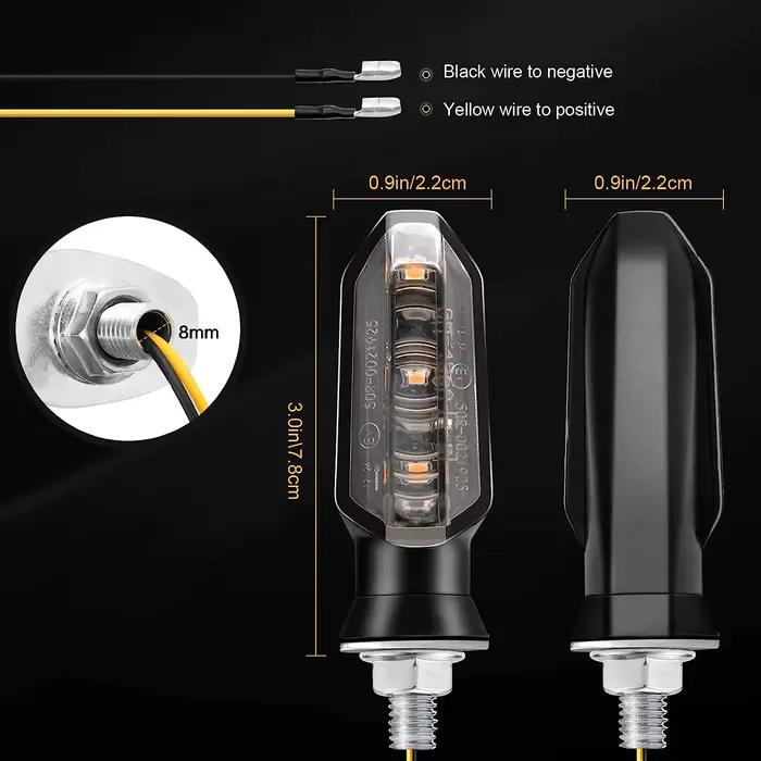 8mm Mini Moto LED clignotants ambre clignotant clignotant clignotant lampe 12V Moto indicateur lampe