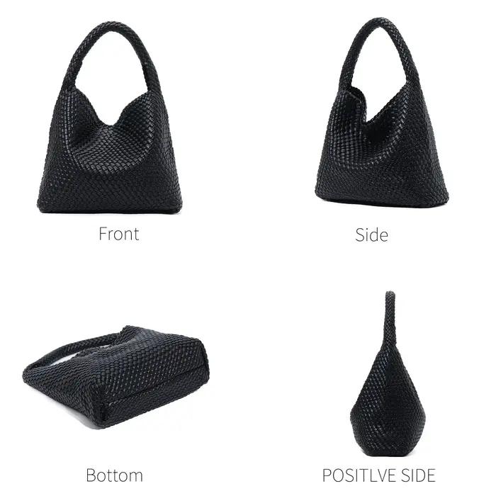 Grand sac fourre-tout tissé pour femme avec pochette, sac à bandoulière tendance, sac hobo sous le b