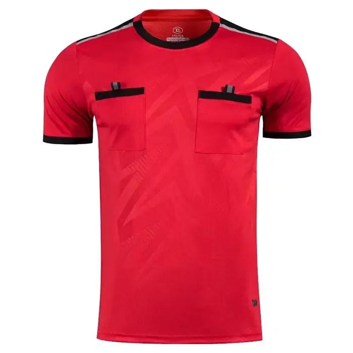 Uniformes d'arbitre professionnels pour hommes, maillots de football avec poches, chemise d'équipe à