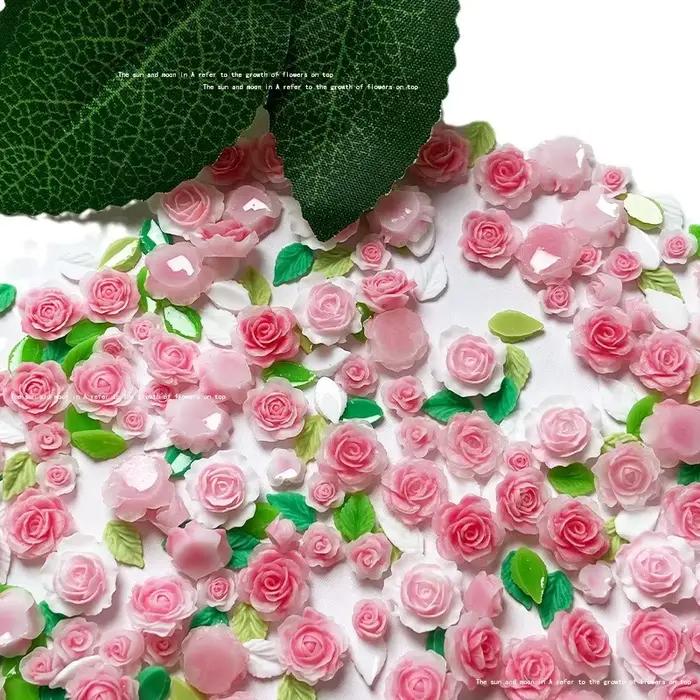 Breloques 3D Rose pour Nail Art, 50 pièces/20 pièces, résine camélia japonaise Kawaii, décorations e