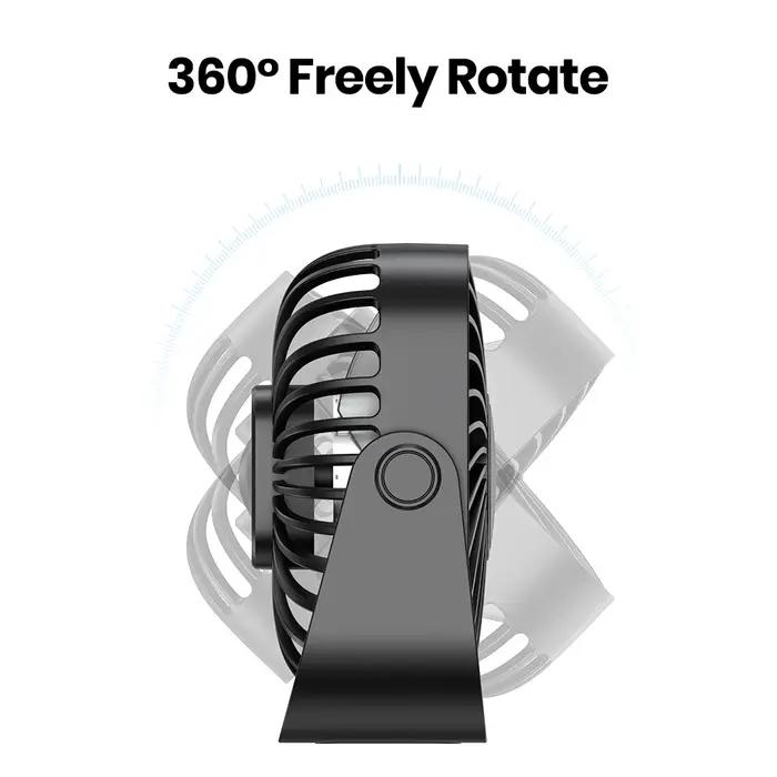 TOPK Mini ventilateur portable USB de 4 pouces pour le camping, ventilateur personnel de table de bu