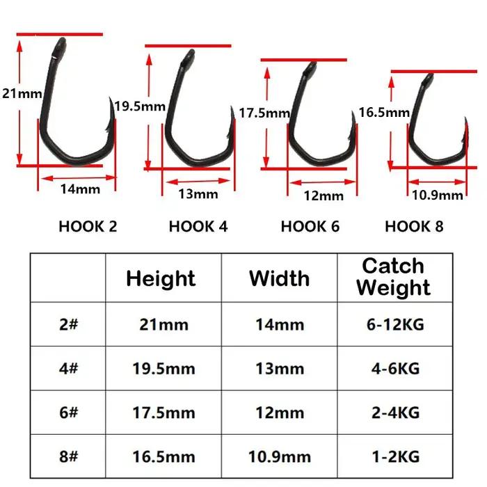 Hameçons de pêche à la carpe revêtus de PTFE, en acier à haute teneur en carbone, noir mat, tige cou