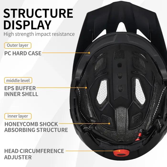 Eastinear's nouveau casque de vélo de montagne adulte intégral détachable une pièce moto équitation