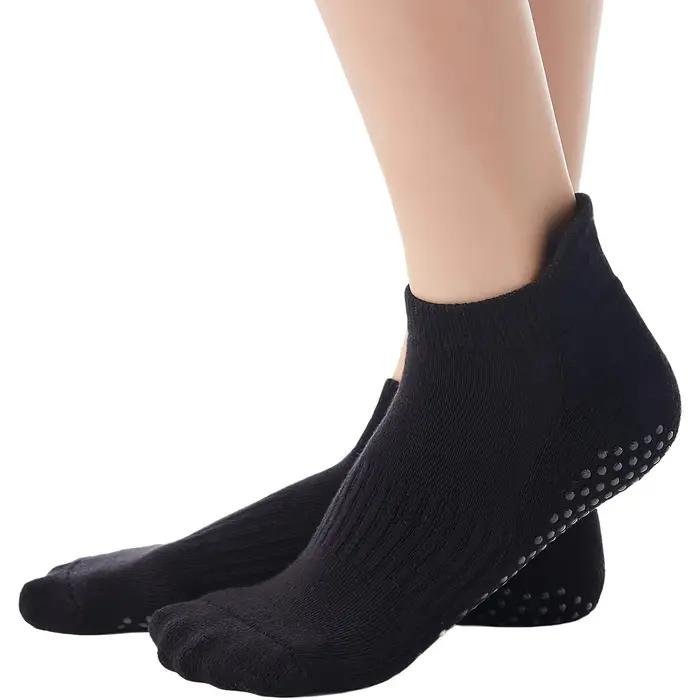 Chaussettes pilates antidérapantes femme - Chaussettes yoga coton fitness gymnastique danse ballet
