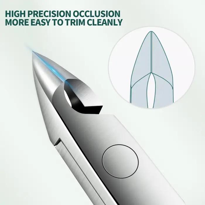 Nailpop ciseaux à cuticules en acier inoxydable manucure pédicure tondeuse et poussoir argent peau m
