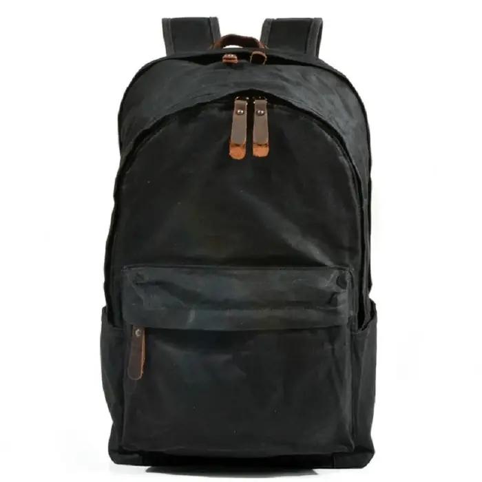 Sacs à dos en toile de cire d'huile imperméables pour hommes et femmes, sacs à dos vintage unisexes,