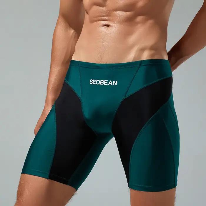 Seobean-Pantalon de natation multicolore pour homme, vêtement de plage à trois voies, nouvelle colle