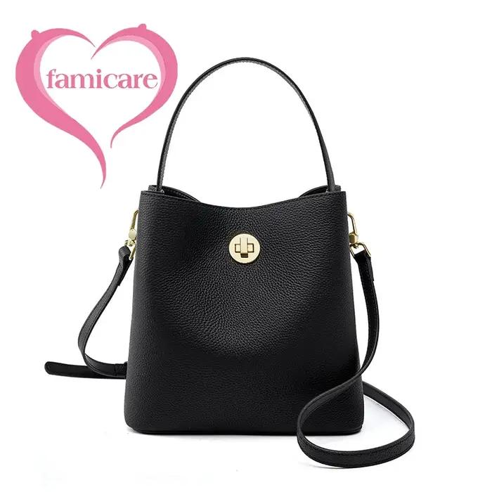 Sac à main en cuir véritable pour femmes, sacoche pour les déplacements, panier à légumes, sac à ban