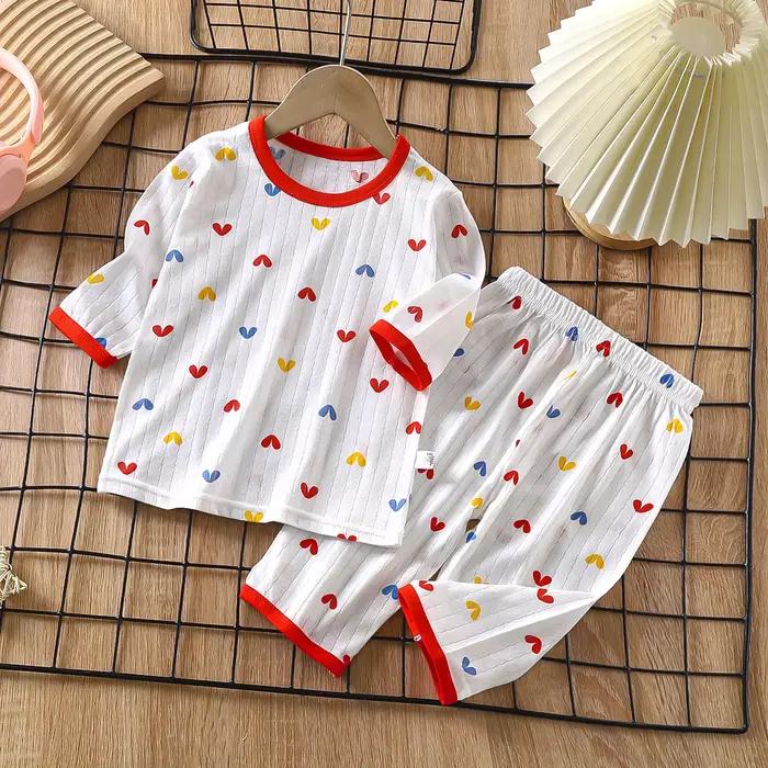 Ensemble pyjama en coton pour bébé, manches longues, vêtements de nuit pour bébé, dessin animé, vête