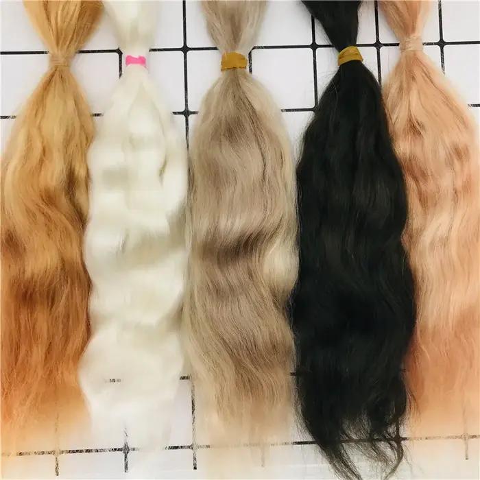 Poupée Reborn de qualité supérieure, Mohair pur, noir naturel/blanc, 11 couleurs, raciné à la main,