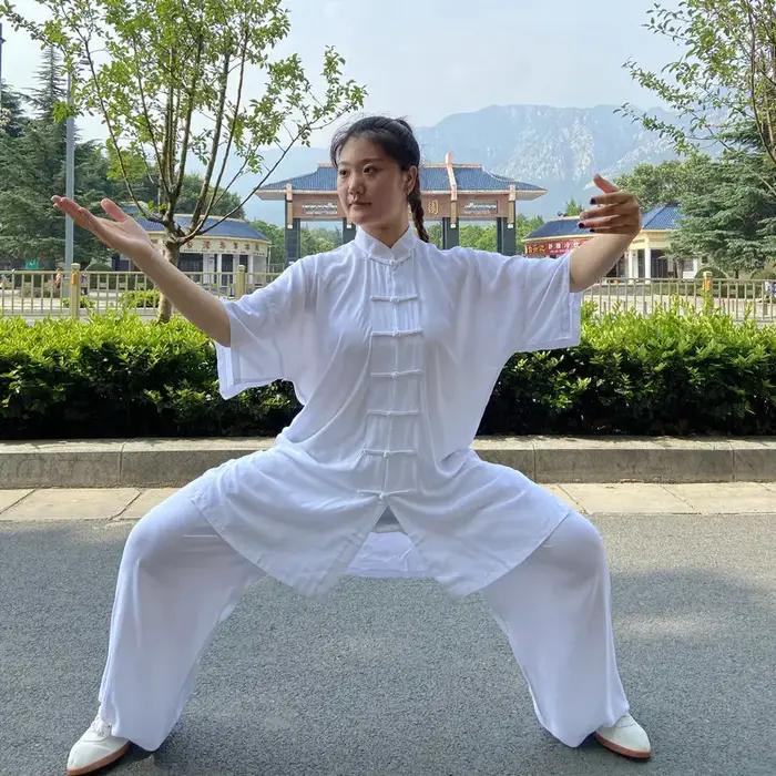 Tai chi solide coton 6 couleurs haute qualité Wushu Kung fu vêtements enfants adultes Arts martiaux