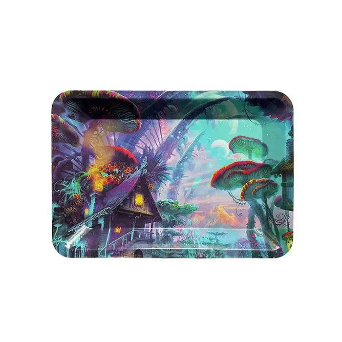 Plateau roulant en métal coloré, assiette à tabac, accessoires pour fumer des cigares, conteneur de