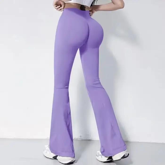 Leggings évasés taille haute femme - Yoga fitness confortables et stylés pour vos entraînements quotidiens