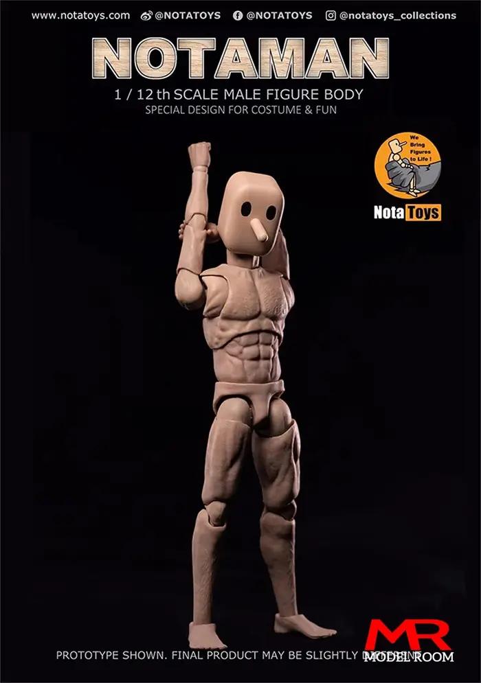Notaman 1/12 figurine masculine à tête carrée poupée articulée NT-01 NT-02 NT-02W 6 ''mâle soldat co