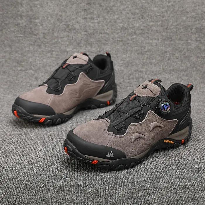 Chaussures de randonnée en cuir pour hommes HIKEUP - Baskets trekking jogging sentier escalade