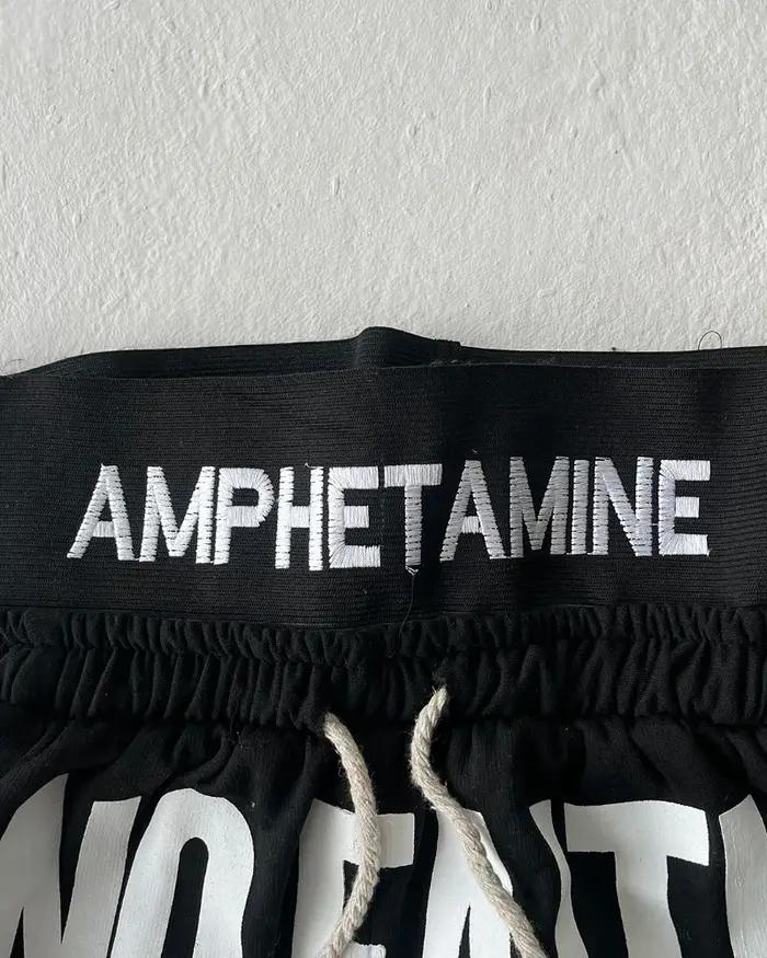 Y2K tendance gothique anglais lettre brodé imprimé rayé hommes pantalons de sport rétro Harajuku hau