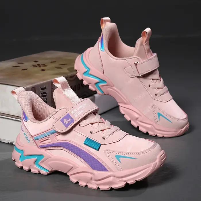 Chaussures de course pour filles enfants - Baskets respirantes antidérapantes pour le sport scolaire