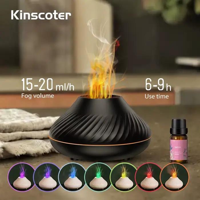 KINSCOTER diffuseur d'arôme volcanique lampe à huile essentielle 130ml USB humidificateur d'air Port