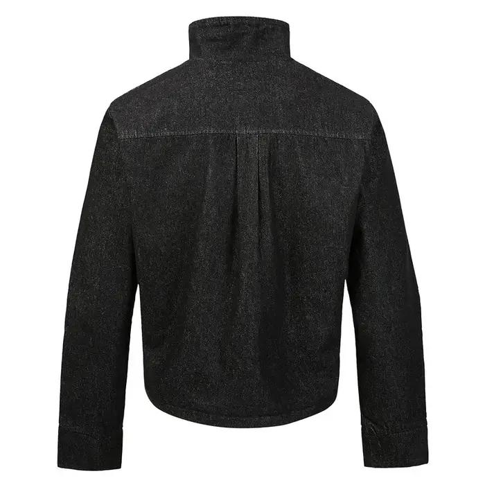 Veste en jean pour homme, nouvelle collection printemps-automne, couleur unie simple, col montant, v