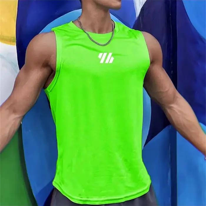 Gilet sport maille sans manches hommes 2025 - Fitness course été débardeurs vêtements techniques