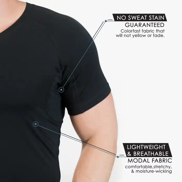 T-shirt à col en V pour homme et femme, maillot de corps anti-transpiration, garanti rester au sec