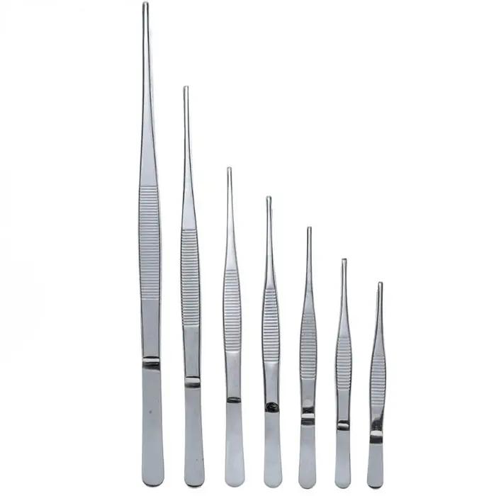Pincettes médicales Anti-iode en acier inoxydable 430, pinces longues et droites 12.5cm-30cm, tête d