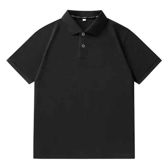 Polo surdimensionné noir 6XL 7XL pour hommes de grande taille vêtement estival ample manches courtes polyvalent occasions spéciales
