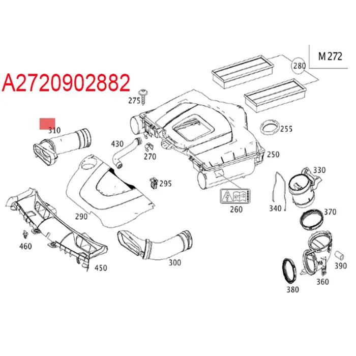 A2720902982 A2720902882 Tuyau D'entrée D'air pour Mercedes Benz GLK 350 4MATIC Voies Respiratoires P