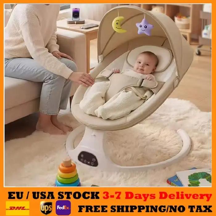 Berceau Électrique pour Bébé, Chaise à Bascule, Transat Vibrant, Berceuse Électrique Apaisante Autom