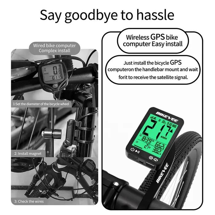 Ordinateur de vélo GPS sans fil numérique intelligent multi-fonctionnel compteur de vitesse odomètre pour cyclistes amateurs et professionnels sorties randonnées compétitions