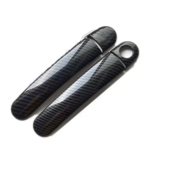 Couvercle de poignée de porte de voiture en Fiber de carbone chromé, autocollant pour VW Golf 5 MK5