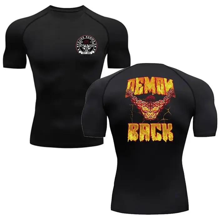 T-shirt de boxe Baki Hanma pour homme, haut de sport, entraînement en plein air, MMA Rash Guard, Her
