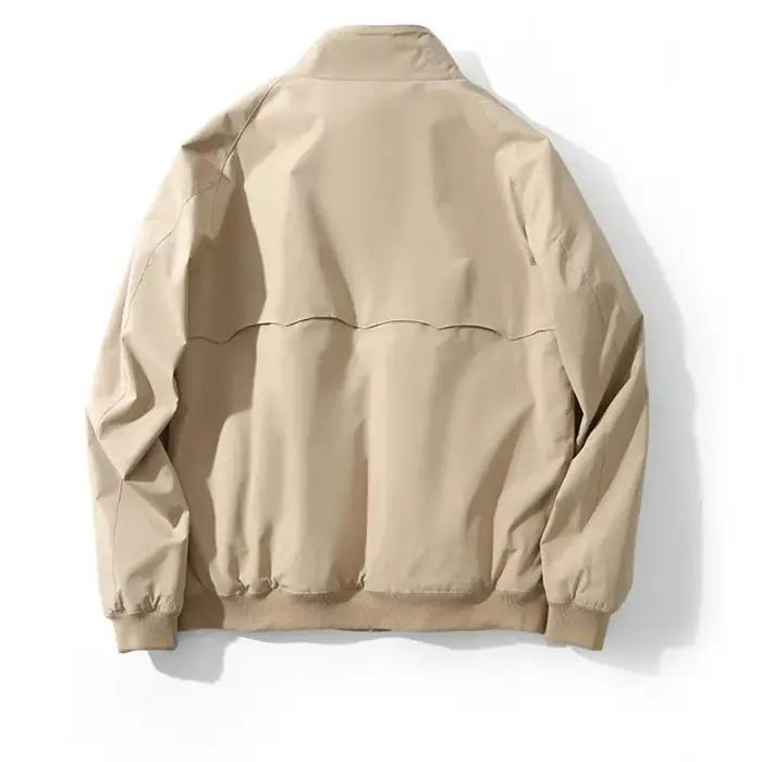 Manteau Homme Printemps-Automne Style Américain Rétro, Col Montant Fin, Manches Longues, Veste Simpl