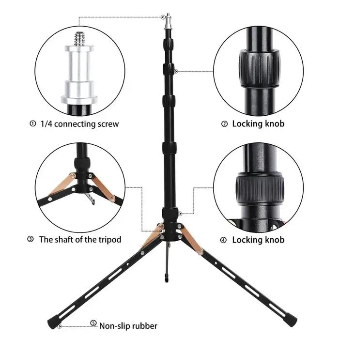FOSOTO-Trépied lumineux portable FT-140, support pour appareil photo, téléphone, flash d'éclairage p