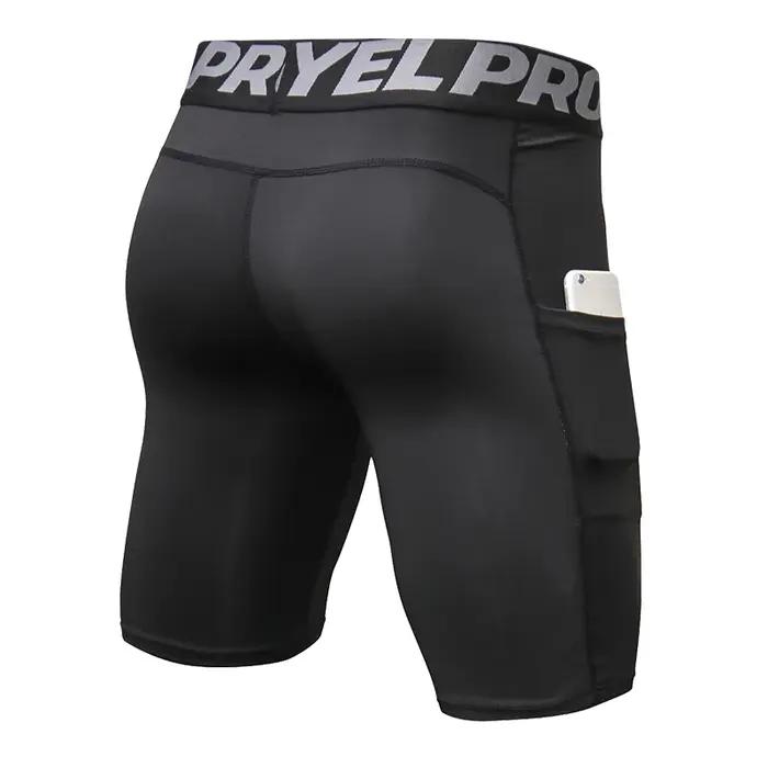 Short de Sport hommes Compression short de course avec poche séchage rapide entraînement short de Sp