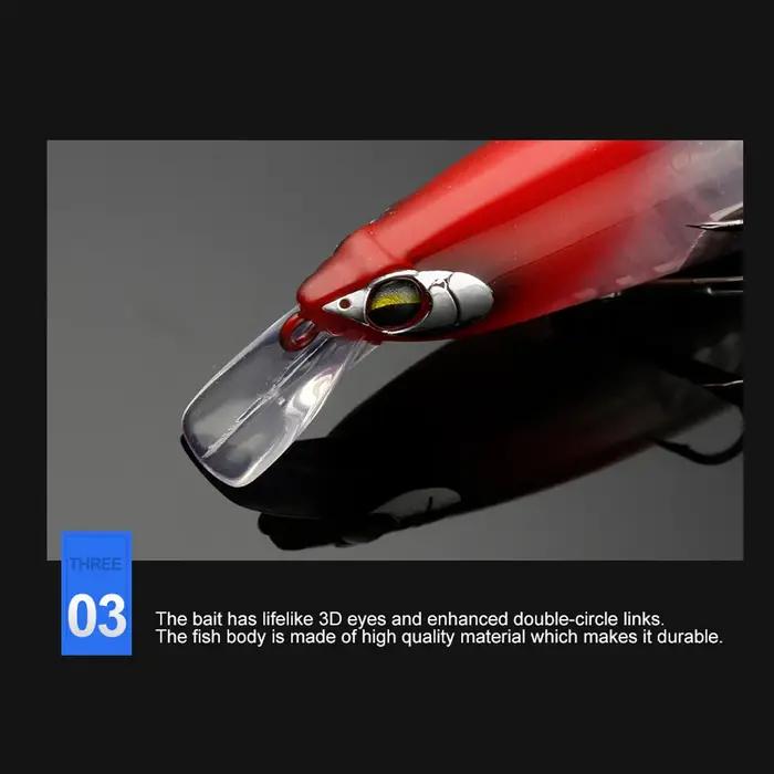 JOHNCOO vairon flottant 130mm 18.5g longue coulée appât dur lame Flash Wobbler leurre de pêche leurr