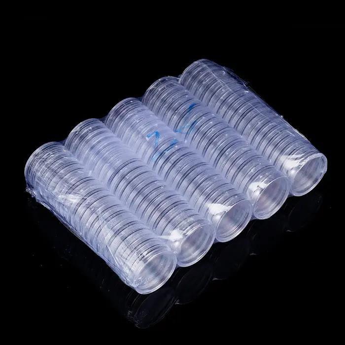 10/25/50/100 pièces 19-33mm étuis à monnaie transparents support boîte de collecte de pièces de monn