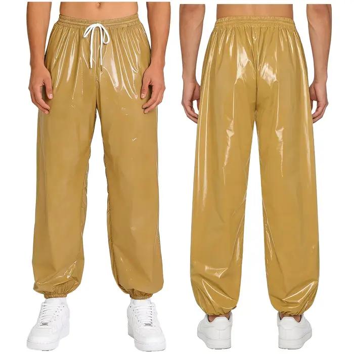 Pantalon long imperméable pour homme avec taille élastique, poche latérale, cordon de serrage pour cyclisme, plage et entraînement