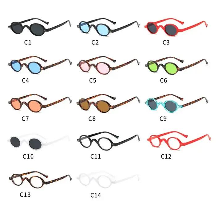 Petites lunettes de soleil rondes, style Hip Hop, verres ovales, pour voyage, Vintage, Punk, UV400