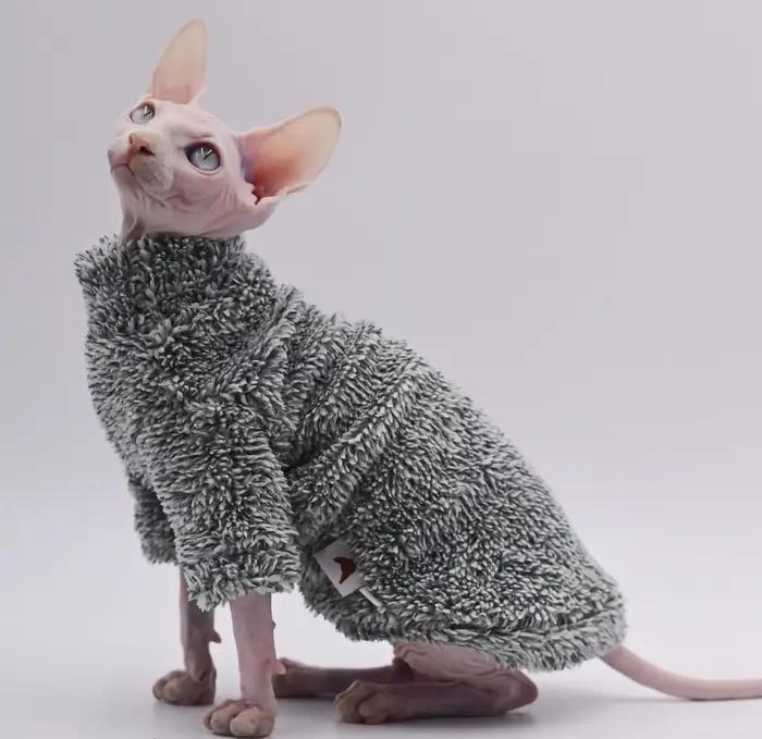 DUOMASUMI doux Double face moelleux veste d'hiver manteau chaud pour chat épaississement Sphinx Sphy