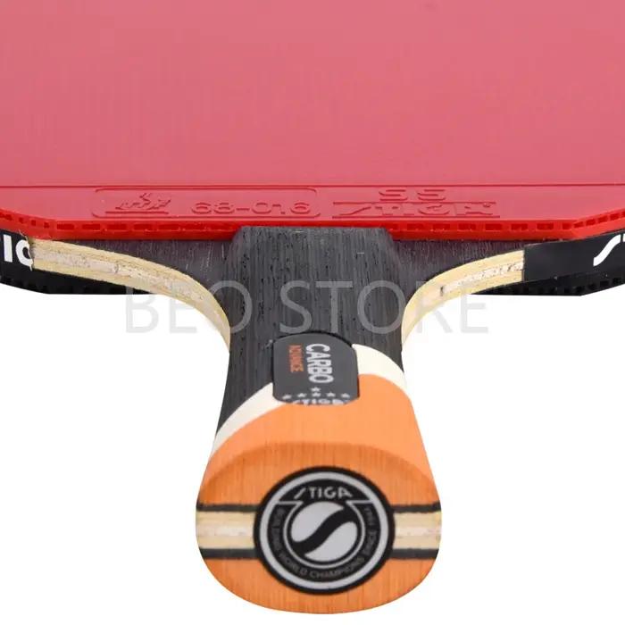 Raquette de tennis de table STIGA 6 Étoiles boutons carbone caoutchouc compétition joueur professionnel occasion cadeau