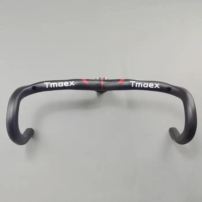 Guidon de vélo en carbone guidon intégré barres de poignée de vélo de route 3k mat ultraléger en Fib