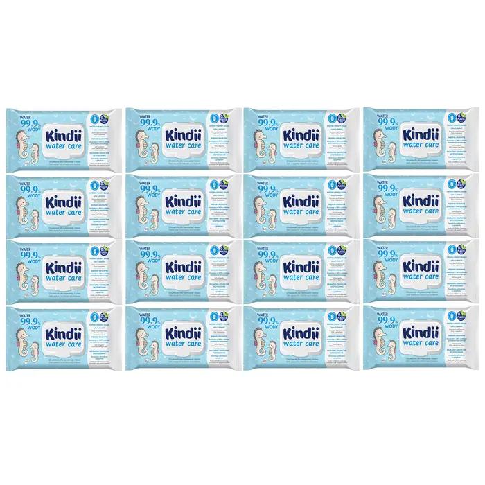 Kindi lingettes pour bébés et enfants 99.9% eau soin 60 pièces x16
