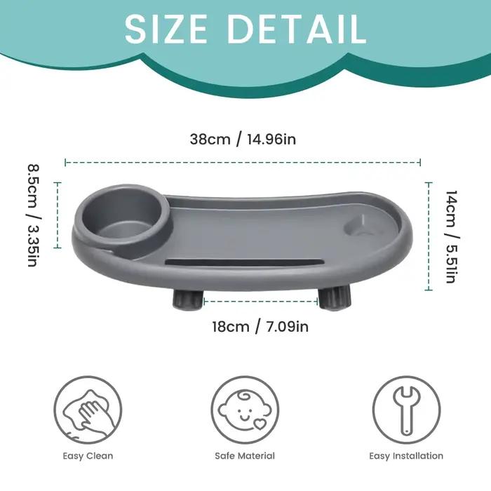 1 plateau universel pour collations de bébé pour poussette avec porte-gobelet, plateau pour collatio