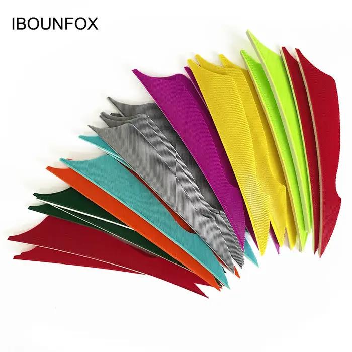 100 pièces IBOUNFOX 4 pouces plumes de flèche de dinde naturelle forme de piqûre Fletches de tir à l