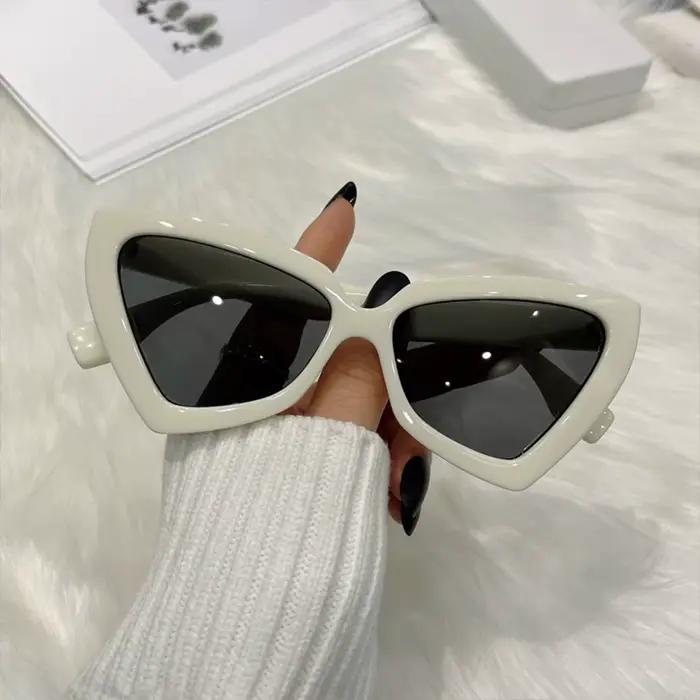 Lunettes de soleil triangle polygone pour femmes et hommes, lunettes vintage, lunettes rétro, lunett