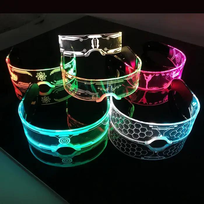 Lunettes lumineuses LED colorées Shoous Cool, néon brillant, clignotant, fête, boîte de nuit, DJ, da