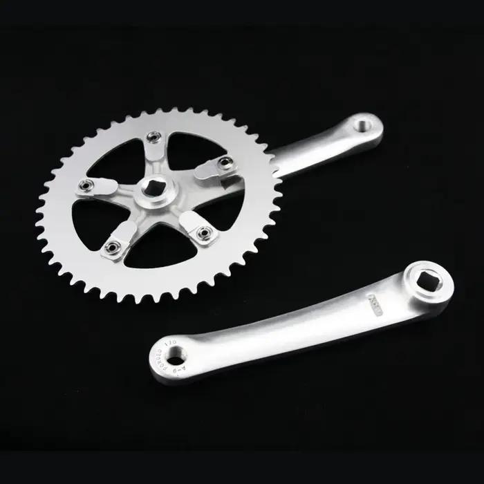 Pédalier de vélo Vintage à vitesse unique, engrenage fixe, argent, roue dentée de vélo de route, 170