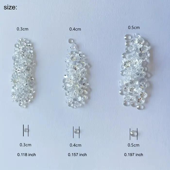 Perles à bulles transparentes semi-circulaires, 1500 pièces/paquet, 3-5mm, larmes de sirène, autocol